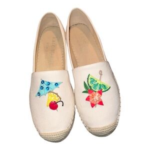 kate spade New York Tiki Time Espadrilles Canvas Flats Shoes Size 8.5 New